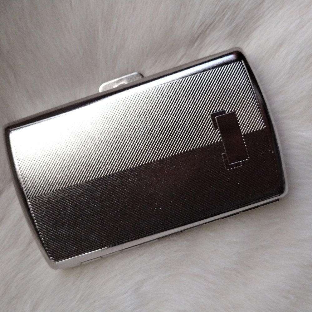 Silver card cigarettes case